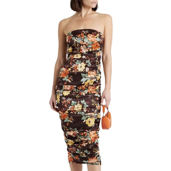 Veronica Beard - NWT Kupa Floral-Print Strapless Dress Sz 12 - Picture 1 of 11